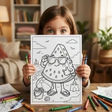 Freebie Watermelon Coloring Pages