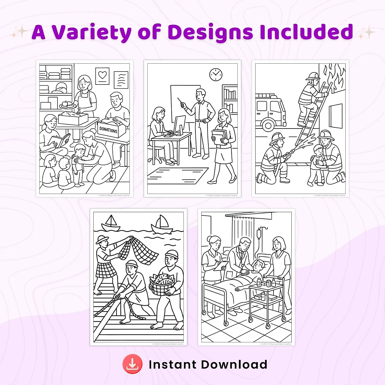 20+ Worker Coloring Pages for Kids – Community Helpers & Construction Worker Printable Coloring Book PDF