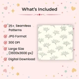 25+ Minimal Leaf Seamless Pattern Bundle – Botanical Line Art Background Designs