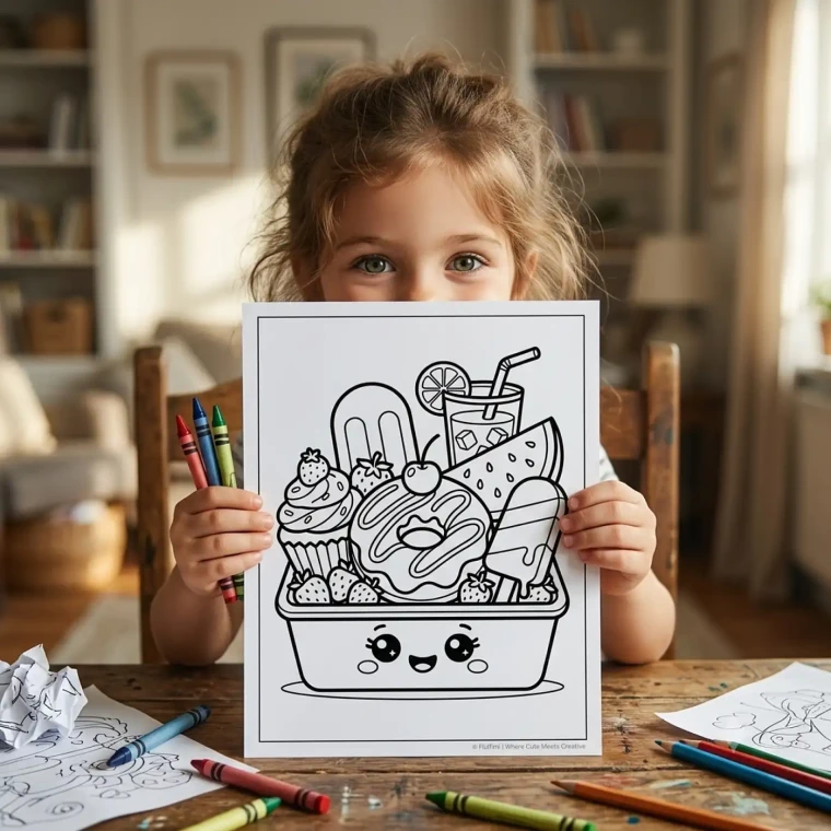 Free Summer Snacks Coloring Pages for Adults