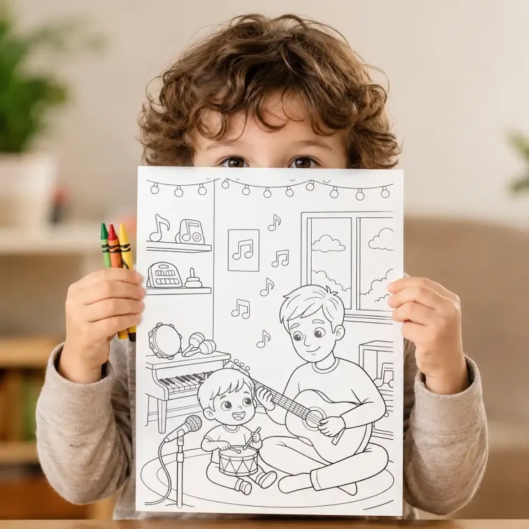Free Father's Day Coloring Pages for Kids | Dad & Child Fun Activity Sheets