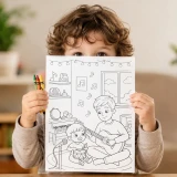 Free Father's Day Coloring Pages for Kids | Dad & Child Fun Activity Sheets
