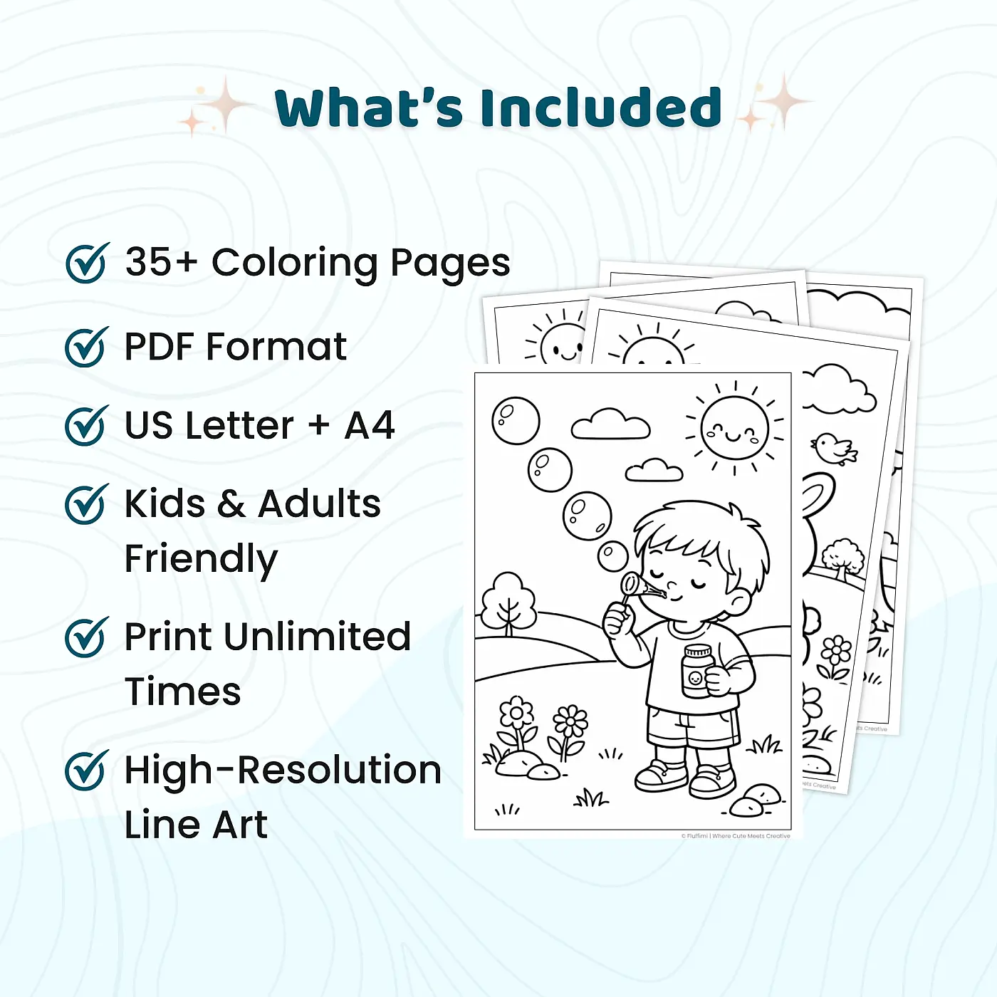 35+ Sunny Spring Days Coloring Pages, Kids Outdoor Fun Activities, Nature and Springtime Coloring Book PDF
