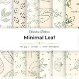 25+ Minimal Leaf Seamless Pattern Bundle – Botanical Line Art Background Designs