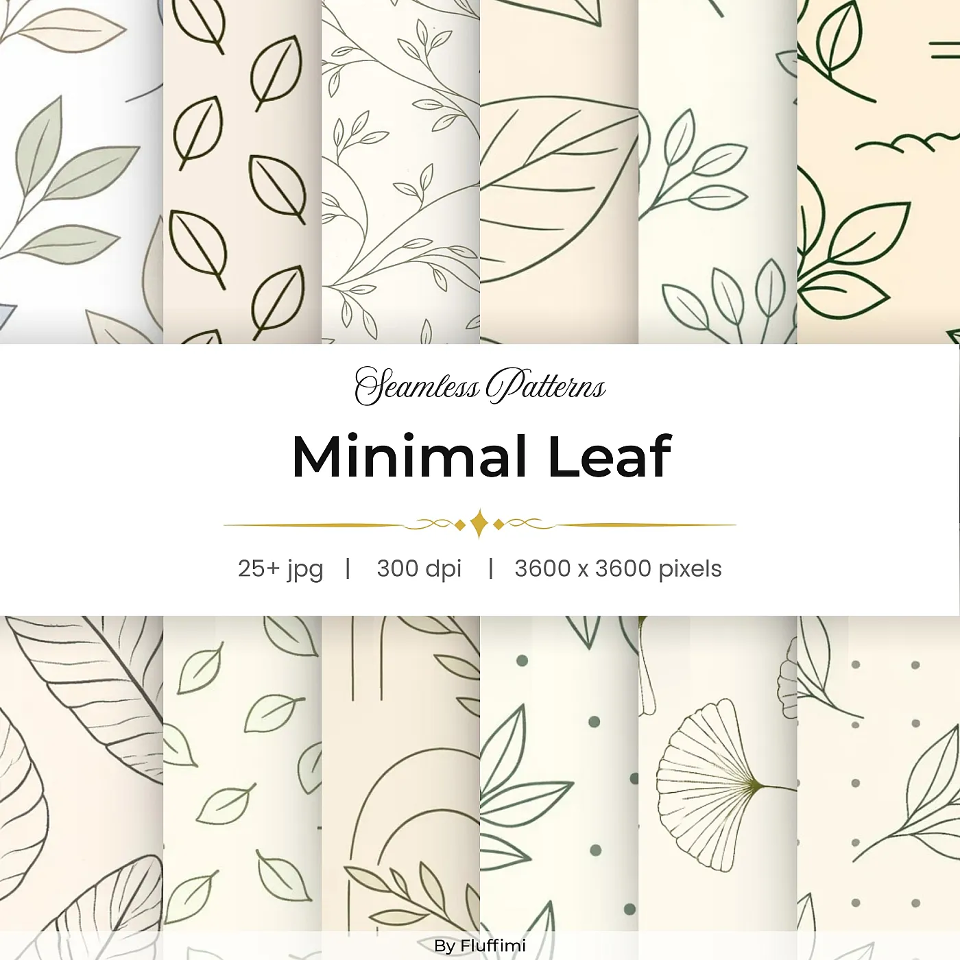 25+ Minimal Leaf Seamless Pattern Bundle – Botanical Line Art Background Designs