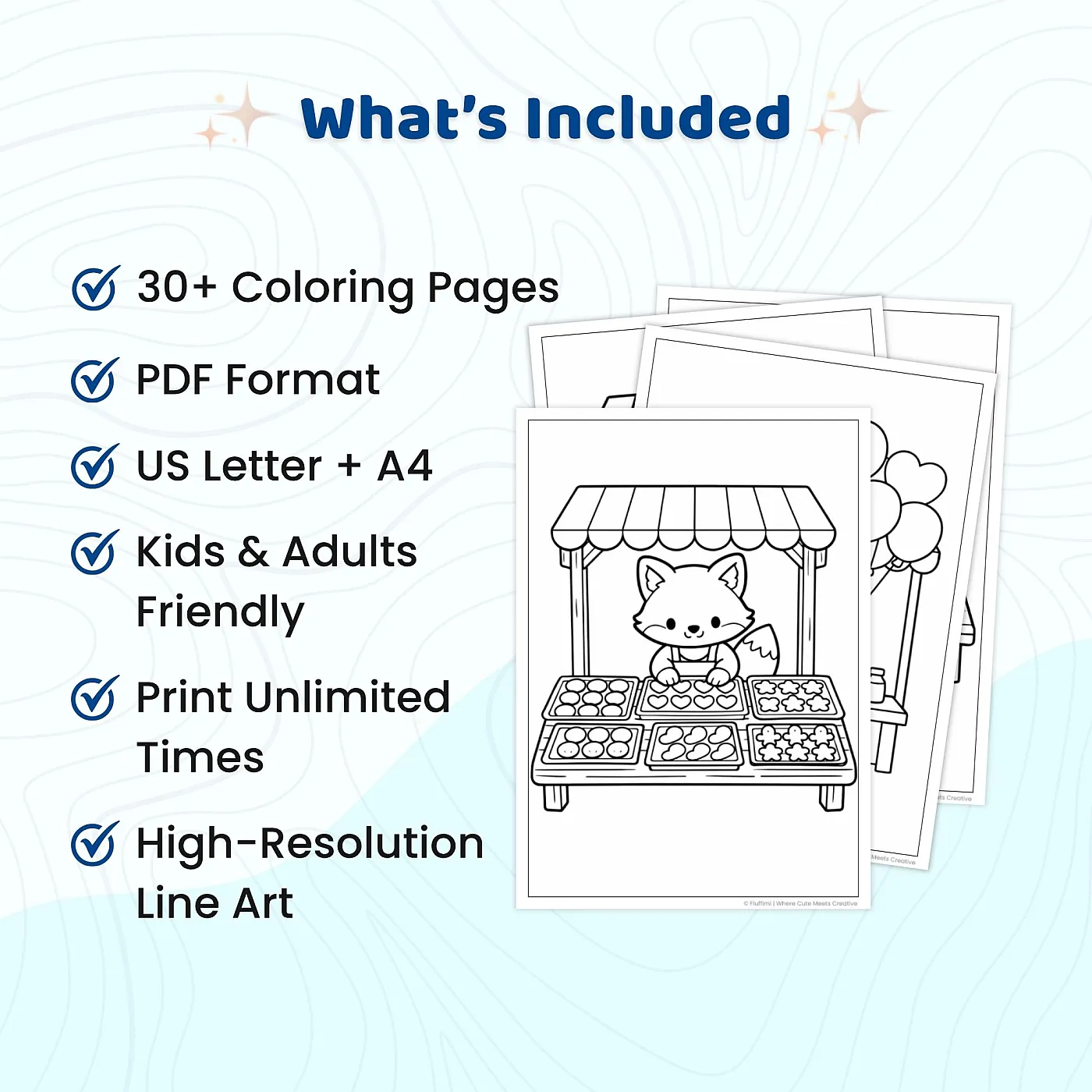 30+ Cute Animal Market Coloring Pages – Kawaii Shop, Bakery & Farmers Market Scenes