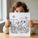 30+ Spring Picnic Friends Coloring Pages, Cute Animal Picnic & Meadow Coloring Book PDF