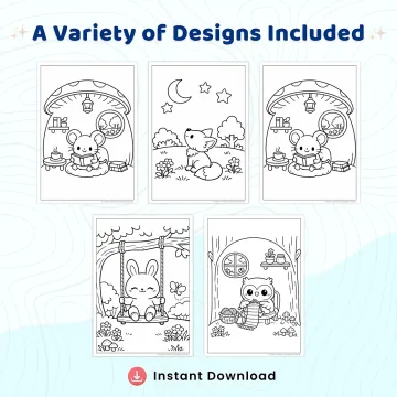 40+ Magical Spring Forest Coloring Pages – Woodland Animals & Enchanted Fantasy Nature Scenes