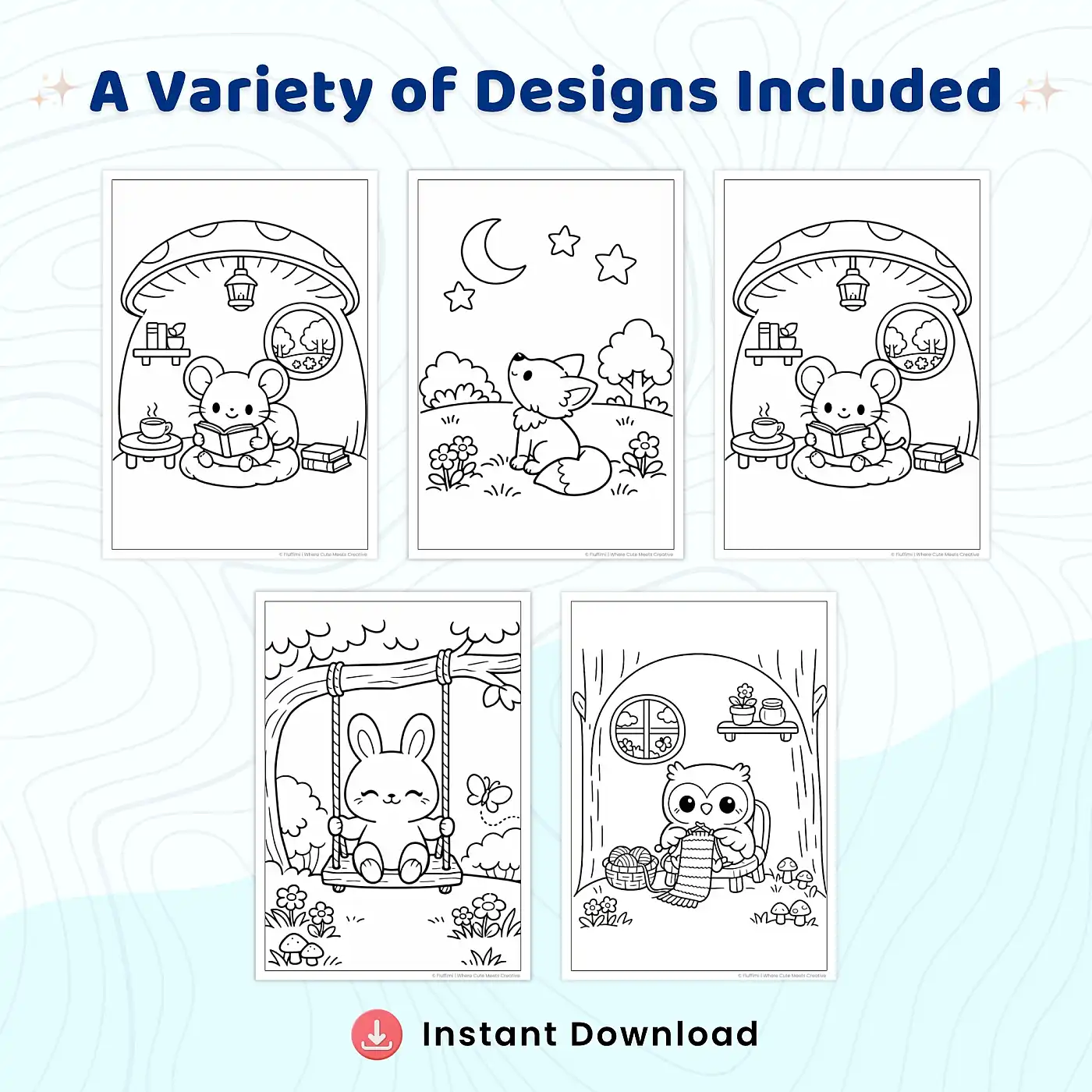 40+ Magical Spring Forest Coloring Pages – Woodland Animals & Enchanted Fantasy Nature Scenes