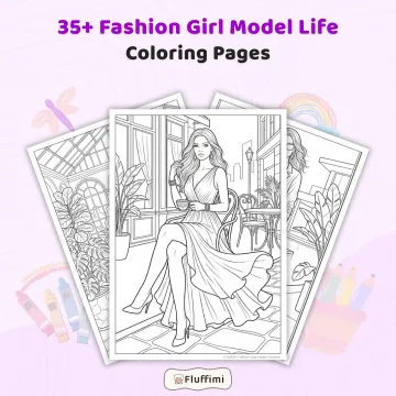 35+ Fashion Girl Model Life Coloring Pages – Stylish Women, Runway Fashion & Luxury Lifestyle Coloring Book