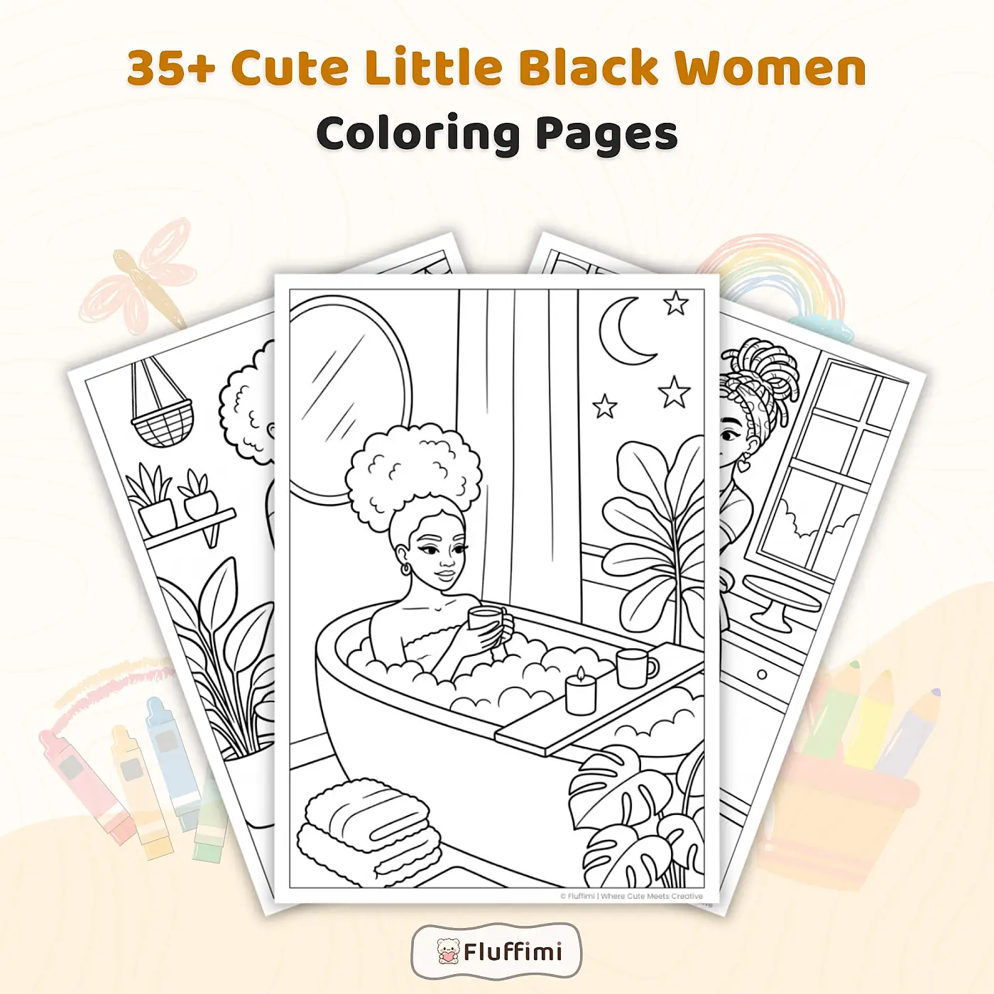 35+ Cute Black Women Coloring Pages for Adults – Self Care, Lifestyle & Wellness Coloring Book