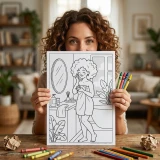 Freebie Cute Little Black Women Coloring Pages
