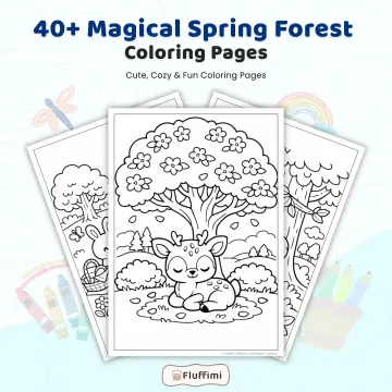 40+ Magical Spring Forest Coloring Pages – Woodland Animals & Enchanted Fantasy Nature Scenes