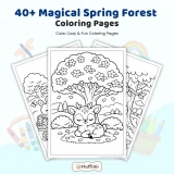 40+ Magical Spring Forest Coloring Pages – Woodland Animals & Enchanted Fantasy Nature Scenes