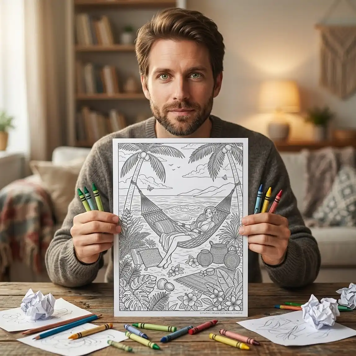 40+ Hawaii Coloring Pages, Detailed Tropical Island and Beach Paradise Coloring Book PDF