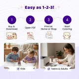 30+ Rainy Day Cozy Room Coloring Pages, Kawaii Animal Indoor Comfort Coloring Book PDF