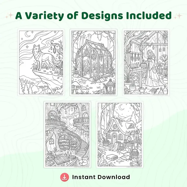 Freebie Enchanted Forest Adventures Coloring Pages