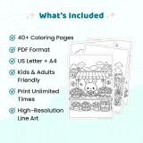 40+ Bunny Village Life Coloring Pages, Cozy Rabbit Cottage & Countryside Coloring Book PDF