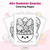 Free Summer Snacks Coloring Pages for Adults