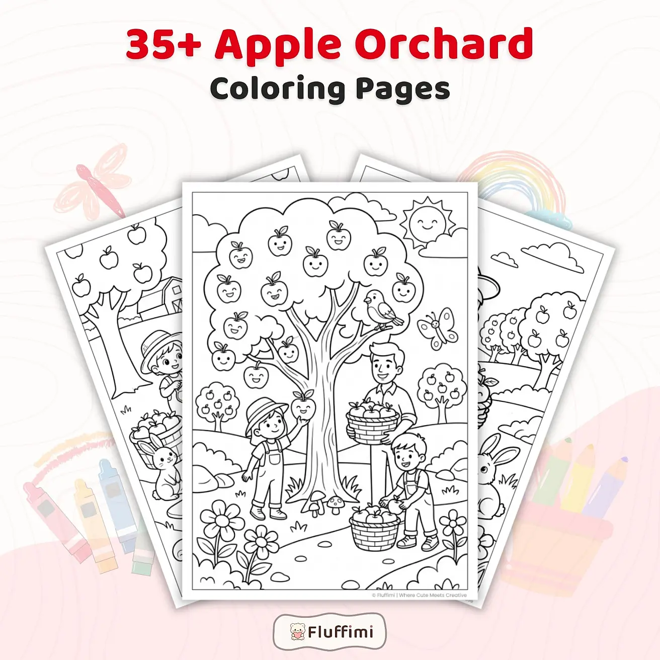 35+ Apple Orchard Coloring Pages for Kids – Fall Farm, Apple Picking & Harvest Printable Activity Book PDF