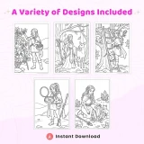 Freebie Fantasy Elf Druid Girl Coloring Pages