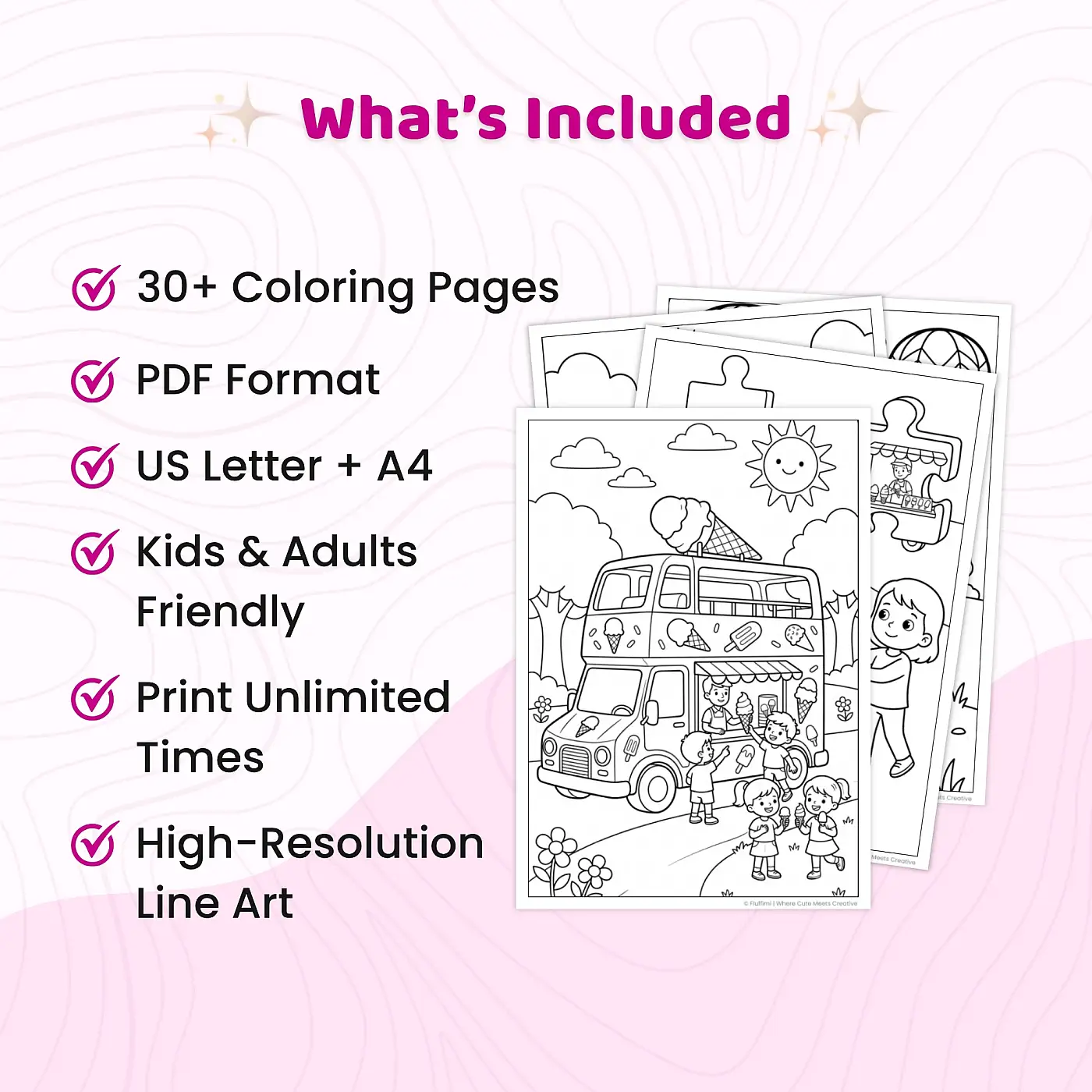30+ Ice Cream Truck Coloring Pages for Adults – Summer Food Truck & Sweet Treat Designs