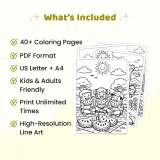 40+ Summer Fun Adventures Coloring Pages, Kids Beach and Vacation Activities Coloring Book PDF
