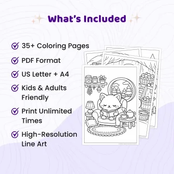 35+ Woodland Animal Homes Coloring Pages, Cozy Forest Cottage & Mushroom House Coloring Book PDF