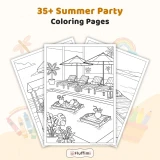 Freebie Summer Party Coloring Pages for Adults