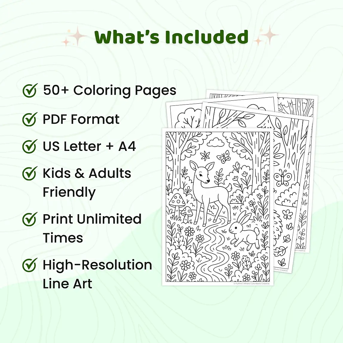50+ Animal Coloring Pages for Kids and Adults, Baby Animal & Safari Animal Coloring Book PDF