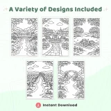 55+ Spring Scenery Coloring Pages – Scenic Nature Landscapes and Countryside Designs Printable PDF
