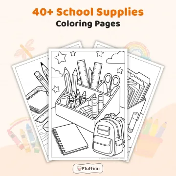 40+ School Supplies Coloring Pages for Adults – Printable Classroom & Stationery Coloring Book PDF