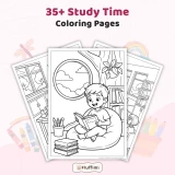 35+ Study Time Coloring Pages for Kids - Printable School Learning & Classroom Coloring Book PDF
