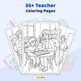 35+ Teacher Coloring Pages for Adults - Classroom & Education Profession Printable Coloring Book PDF