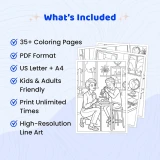 35+ Teacher Coloring Pages for Adults - Classroom & Education Profession Printable Coloring Book PDF